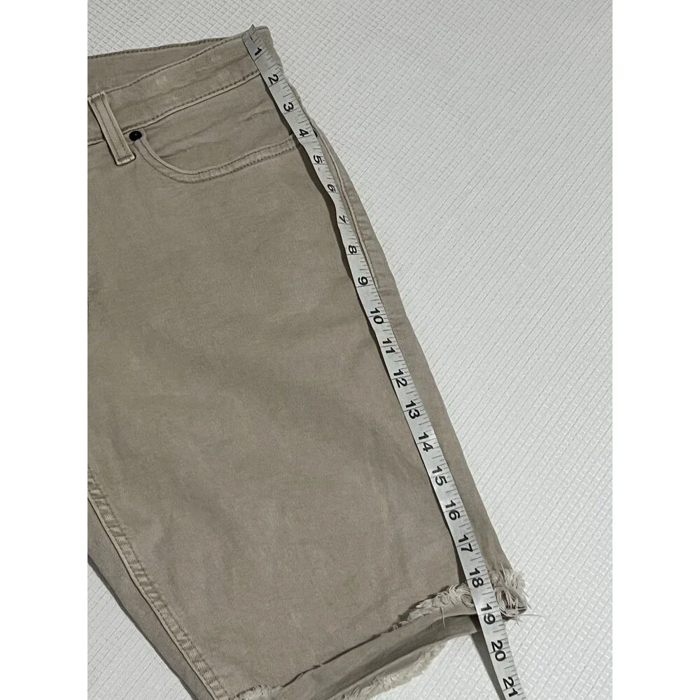 Hollister Epic Flex Skinny Khaki Denim Shorts 33x9 Y2K Men’s Casual Fashion